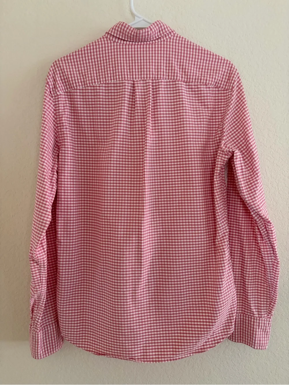 J. Crew Men’s Red and White Gingham Button-Down Shirt